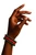 Women's Dark Green/Dark Red/Choclate Brown Wood Bead Bracelet Stack