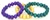 Women's Teal/ Beige/Purple Wood Bead Bracelet Stack