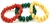 Women's Dark Yellow/Emerald Green/Dark Orange Wood Bead Bracelet Stack