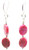 Women's Fuchsia Pink Crazy Lace Agate Oval Dangle Earrings
