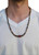 Men's 22 - Inch Iron Zebra Jasper & Black Onyx Gemstone Necklace