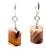 Women's Brown Tube Agate Earrings
