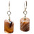 Women's Brown Tube  Agate Earrings
