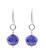 Women's 14 mm Purple Round Crystal Dangle Earrings
