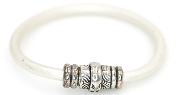 Men's 5 mm Arctic White Round Leather Cord Bracelet