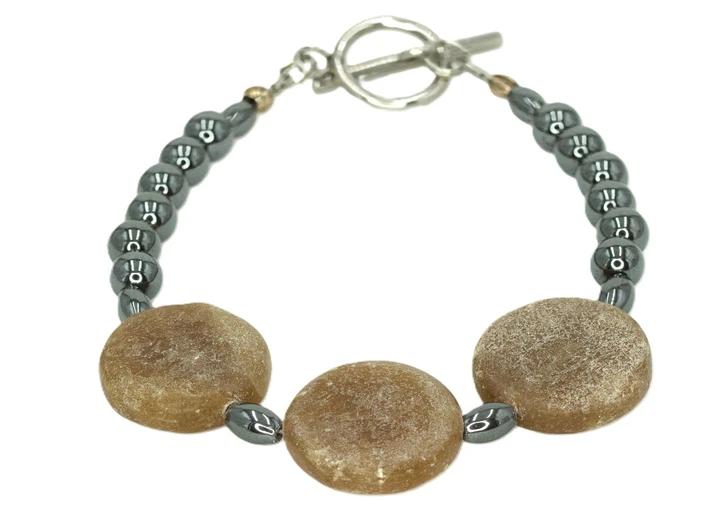 Men's Italian Onyx/Hemalyke Gemstone Bracelet
