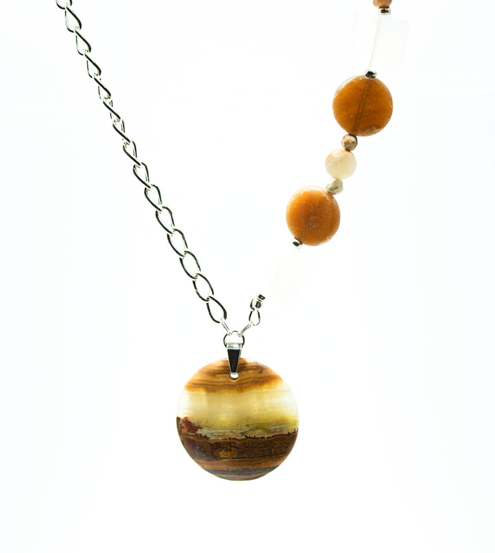 Italian Onyx Gemstone Statement Necklace