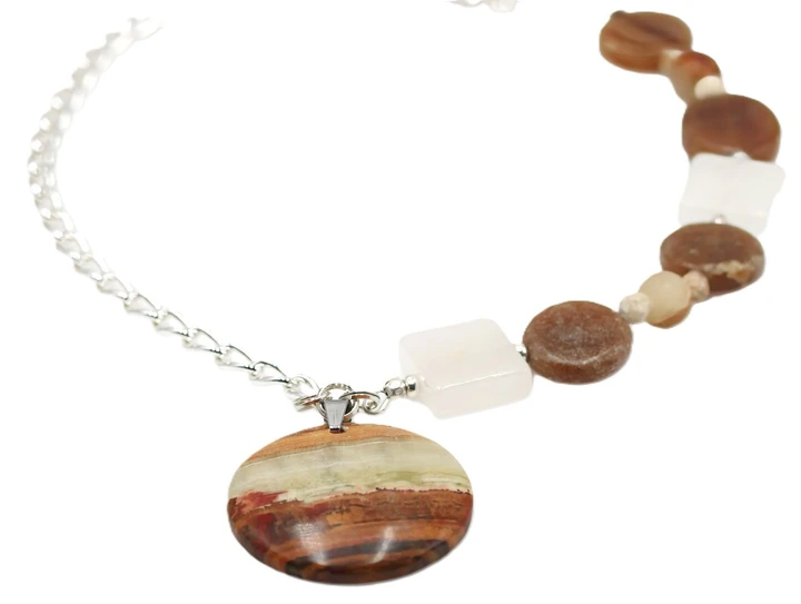 Italian Onyx Gemstone Statement Necklace