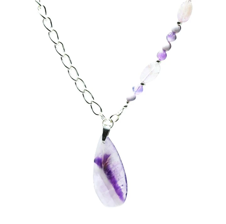 Lavender /Amethyst/Purple Velvet Gemstone Statement Necklace