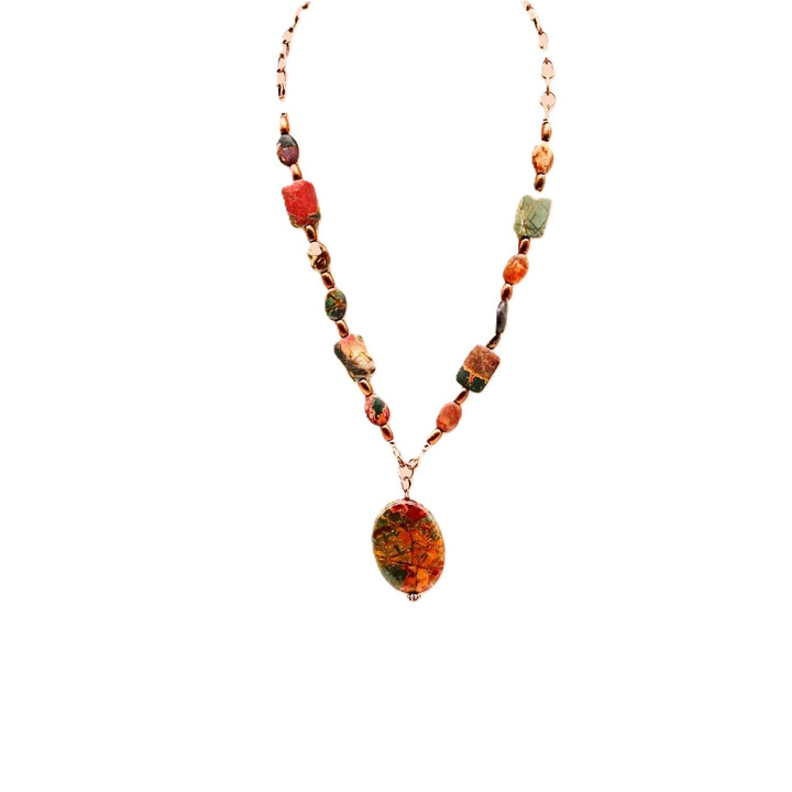 Red Creek Jasper Gemstone Statement Necklace