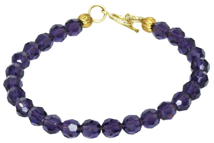 Women's 6 mm Purple Amethyst Crystal Bracelet