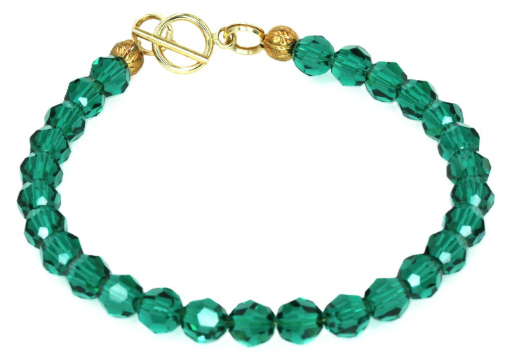 Women's 6 mm Emerald Green Crystal Bracelet