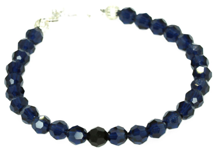 Women's 6 mm Dark Indigo Blue Crystal Bracelet