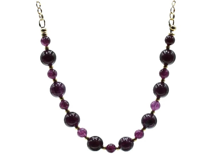 Women's Deep Purple Jade Gemstone Necklace