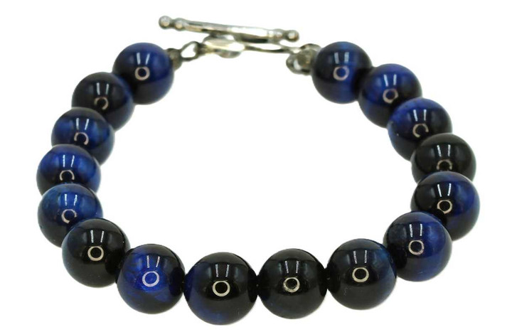 10 mm Blue Tiger Eye Gemstone Bracelet