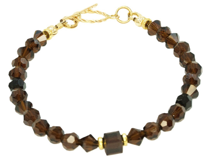 Women's Mocha Brown Crystal Bracelet