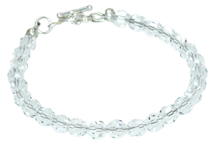 Women's Crystal Clear/Sterling Silver Bracelet