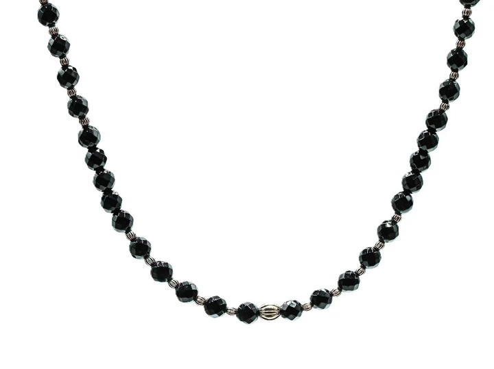 Men's 20 - Inch Black Onyx Gemstone Necklace