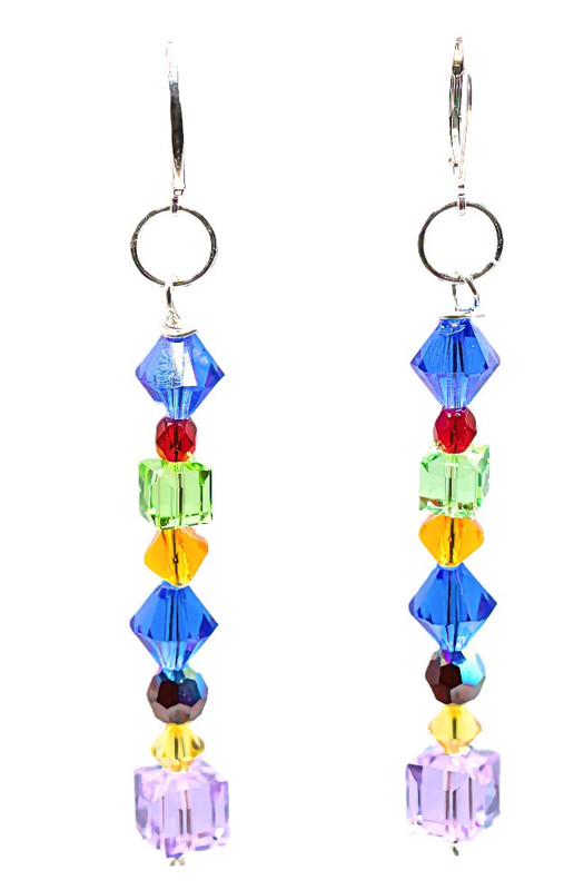 Women’s Multicolored/ Multi Shaped Crystals Dangle Earrings
