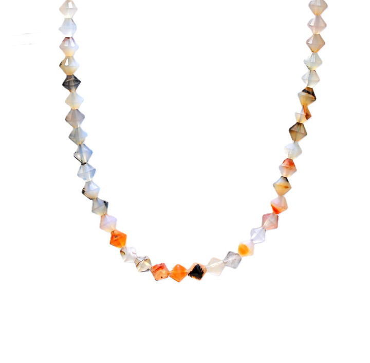 Men’s 26 Inch Multicolor Dendrite Agate Bead Necklace