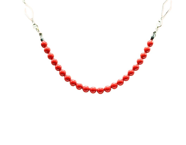 Women's Red Crystal Pearl Necklace
