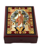 Wooden Icon Box, Resurrection with seraphim angels, deluxe large