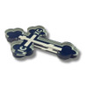 Magnet, Budded Cross, Blue/Silver