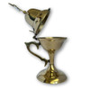 Censer, 7" tall, plain brass-tone finish with cross vents