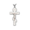 Three-bar Cross with corpus, sterling silver, large, chain included