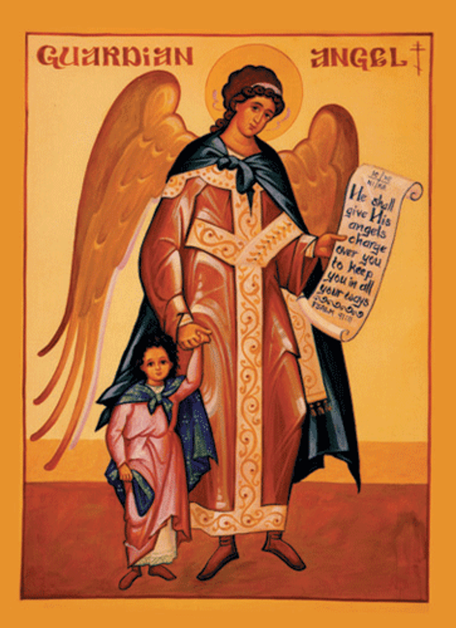 Guardian Angel with Girl, large icon (Isham) - Ancient Faith Store