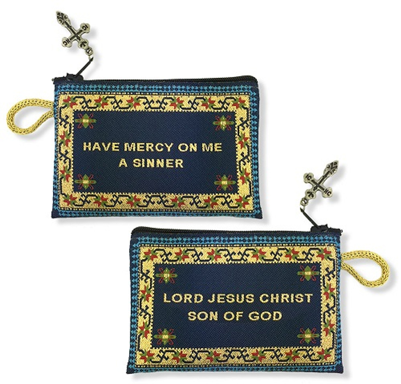 Tapestry pouch Jesus Prayer blue