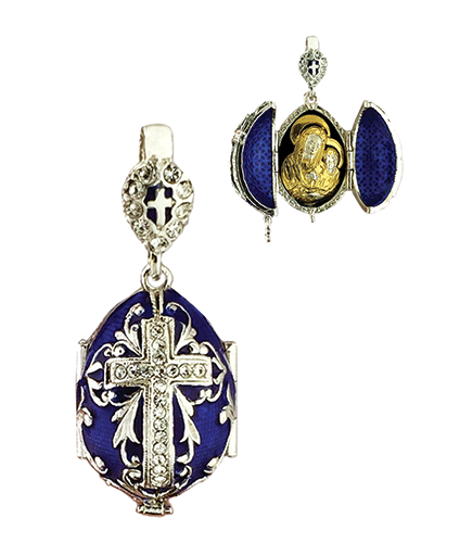 Egg Pendant Locket, Fabergé style with 
