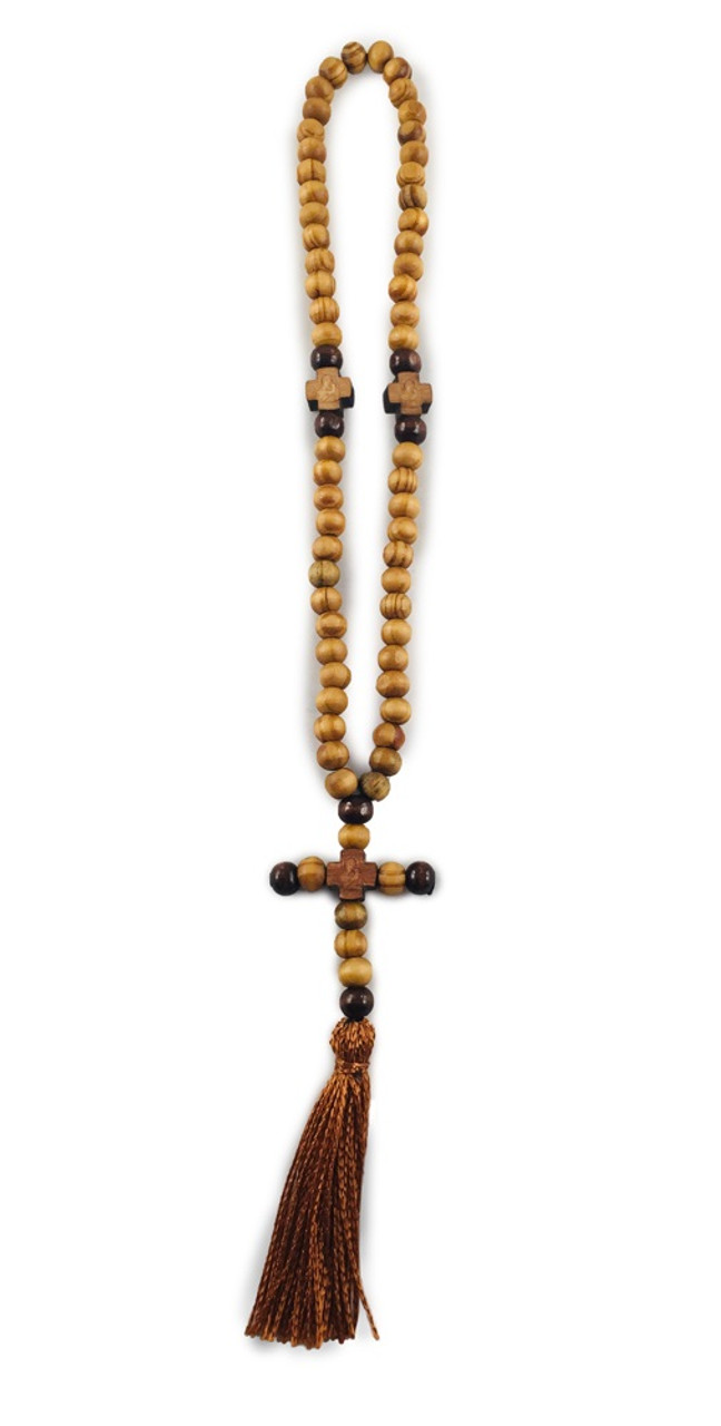 Prayer Beads, 70 olive wood beads with cross and tassel - Ancient Faith  Store