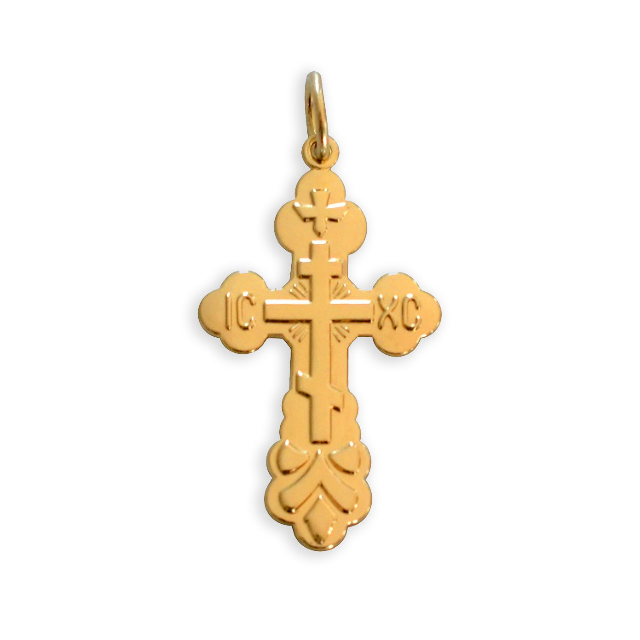 008272 St. Xenia Cross, 14k yellow gold - Ancient Faith Store