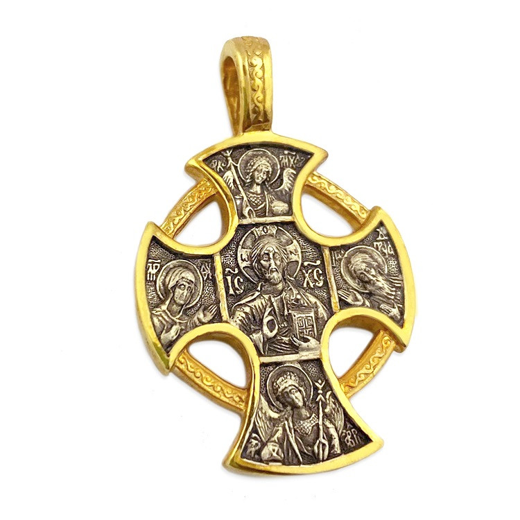 003403 Russian Cross, Christ and Archangel, two-sided - Ancient
