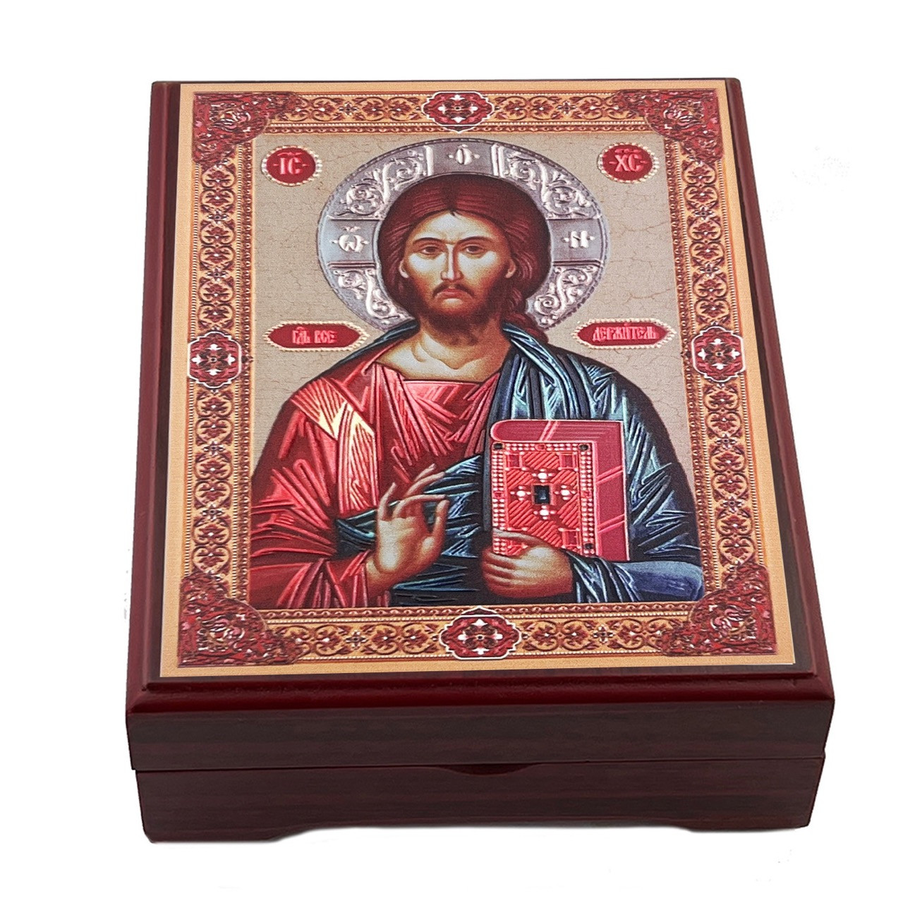 Wooden Icon Box, Christ the Teacher, deluxe large - Ancient Faith