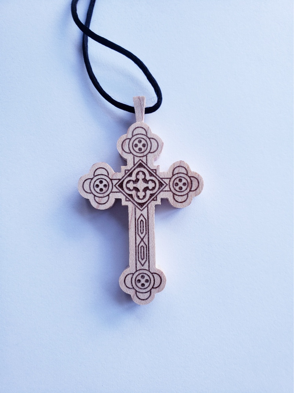 Kelly's Medium-Sized Wood Crucifix Necklace (Mahogany) - Ad Crucem