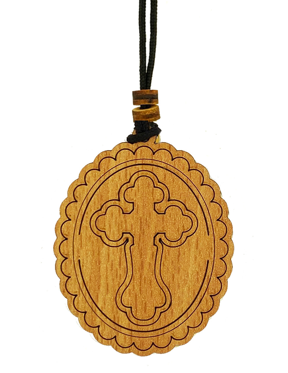 TMNS Gold Tone Holy Trinity Nativity Cross Pendant Necklace