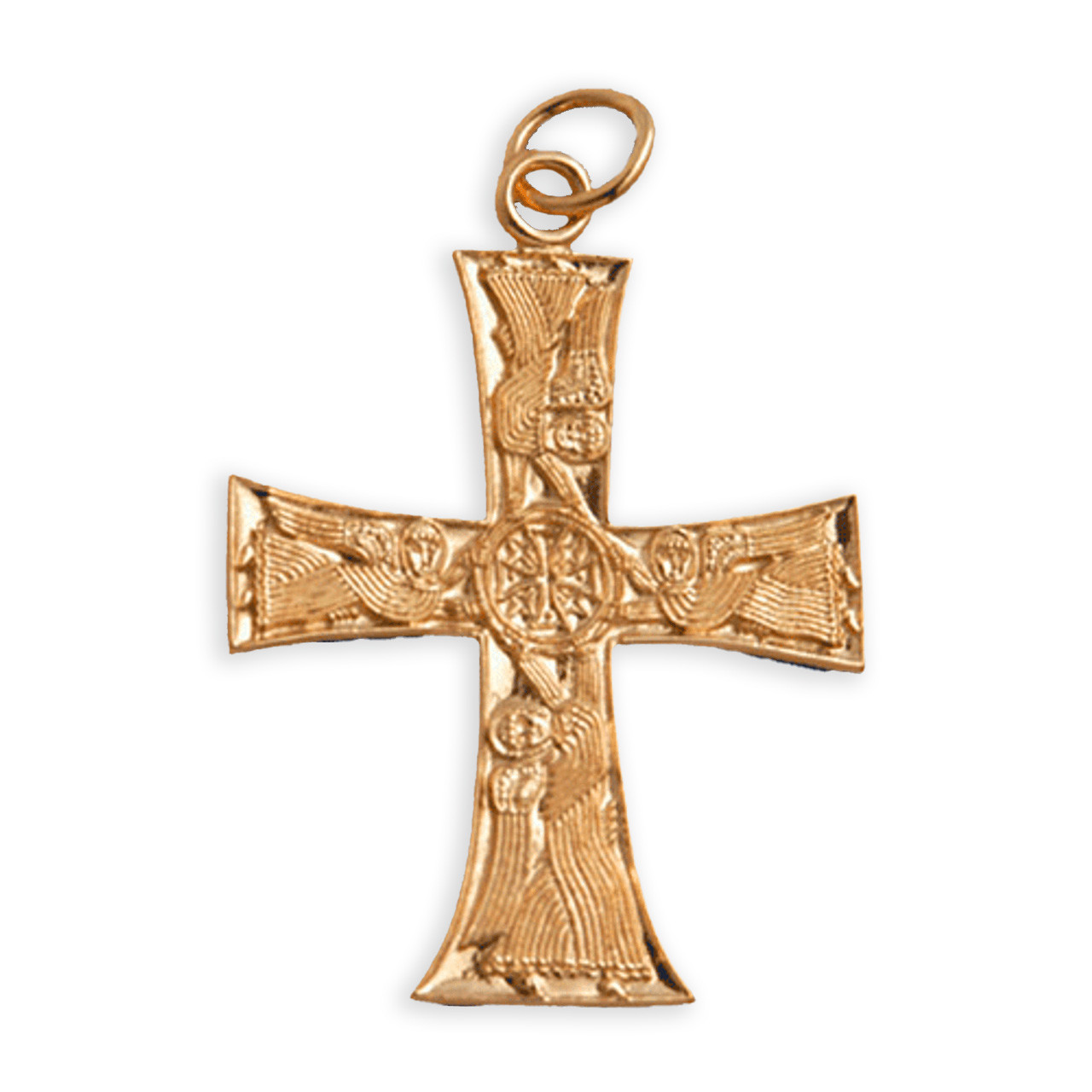 angel cross 008147 Angel Cross, 14k yellow gold - Ancient Faith Store