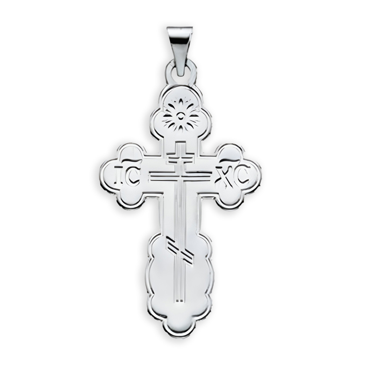 008175 St. Olga Cross, 14k white gold, small - Ancient Faith Store