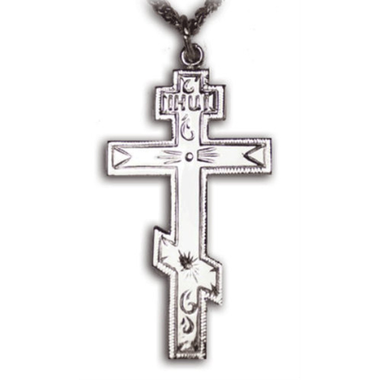 925 Sterling Silver Wolf Cross Pendant (Large)