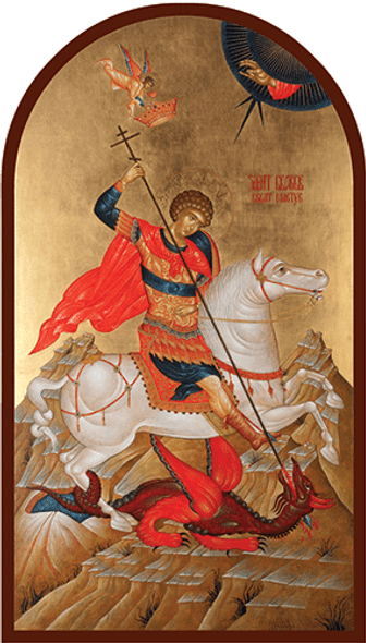 Saint George, large icon, shaped Saint George, large icon, shaped