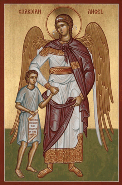 Guardian Angel with Boy, large icon (Holy Nativity Convent) Guardian Angel with Boy, large icon (Holy Nativity Convent)