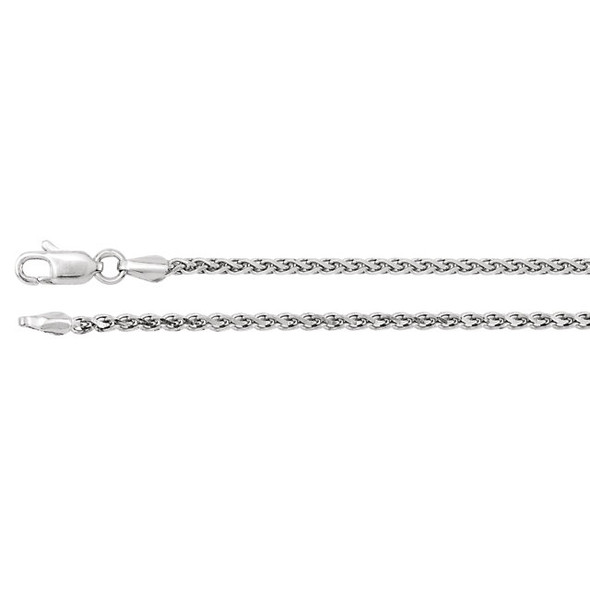 20" Sterling Silver Rolled Wheat Chain (2.0mm with lobster claw clasp)