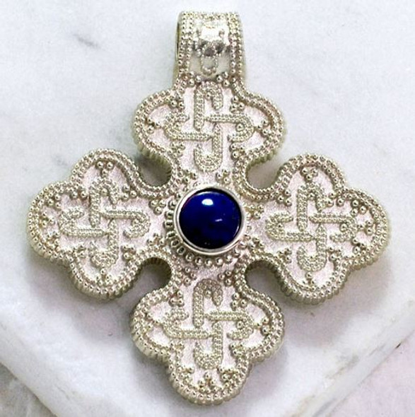 Birka Cross, sterling silver with blue lapis