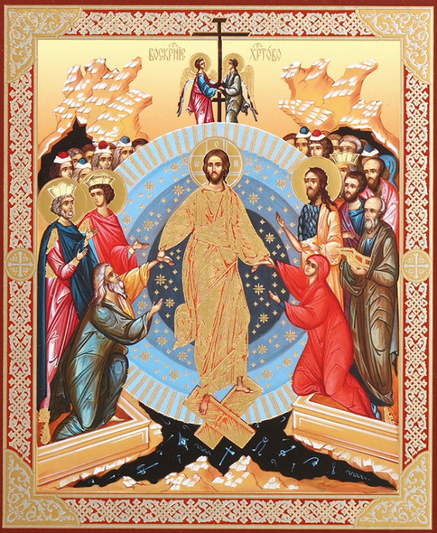 Resurrection, Descent into Hades (gold foil), small icon Resurrection, Descent into Hades (gold foil), small icon