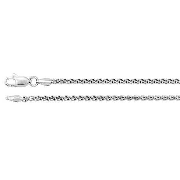 16" Sterling Silver Rolled Wheat Chain (2.0mm with lobster claw clasp)