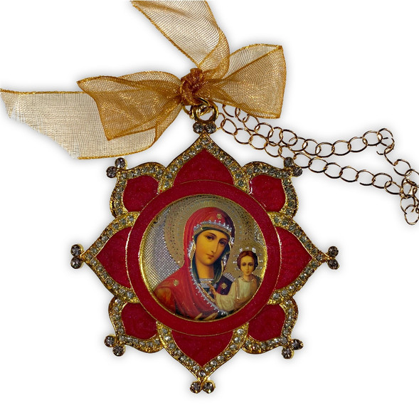 Ornament, Enameled Virgin of Smolensk