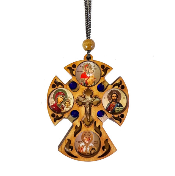 Cross Ornament, crucifixion with surrounding icons
