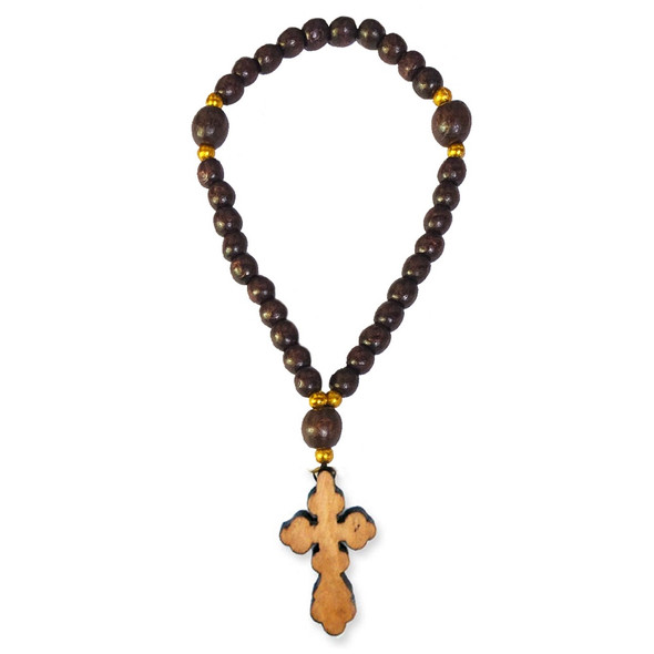 Prayer Beads, 33 wooden beads and cross